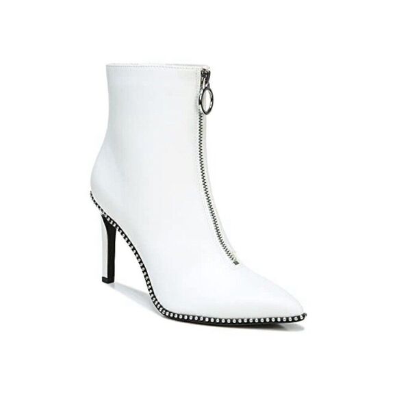 Bar III Shoes - Bar III Womens Briget Embellished Pointed Toe Ankle Boots White 9.5 Medium (B,M)